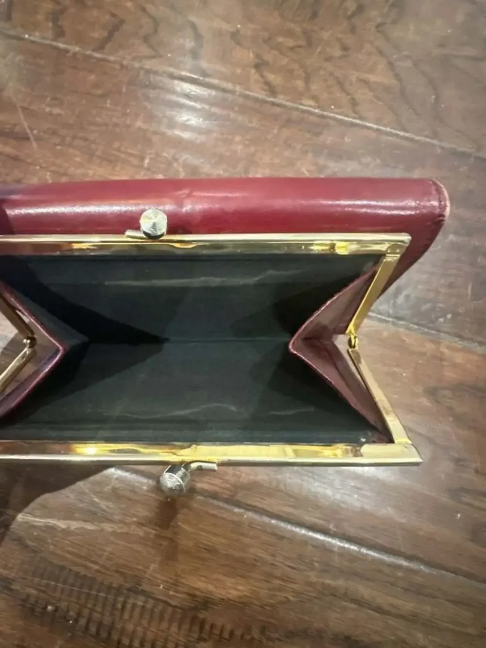 Macel Vintage Red Leather Checkbook Planner Wallet Organizer